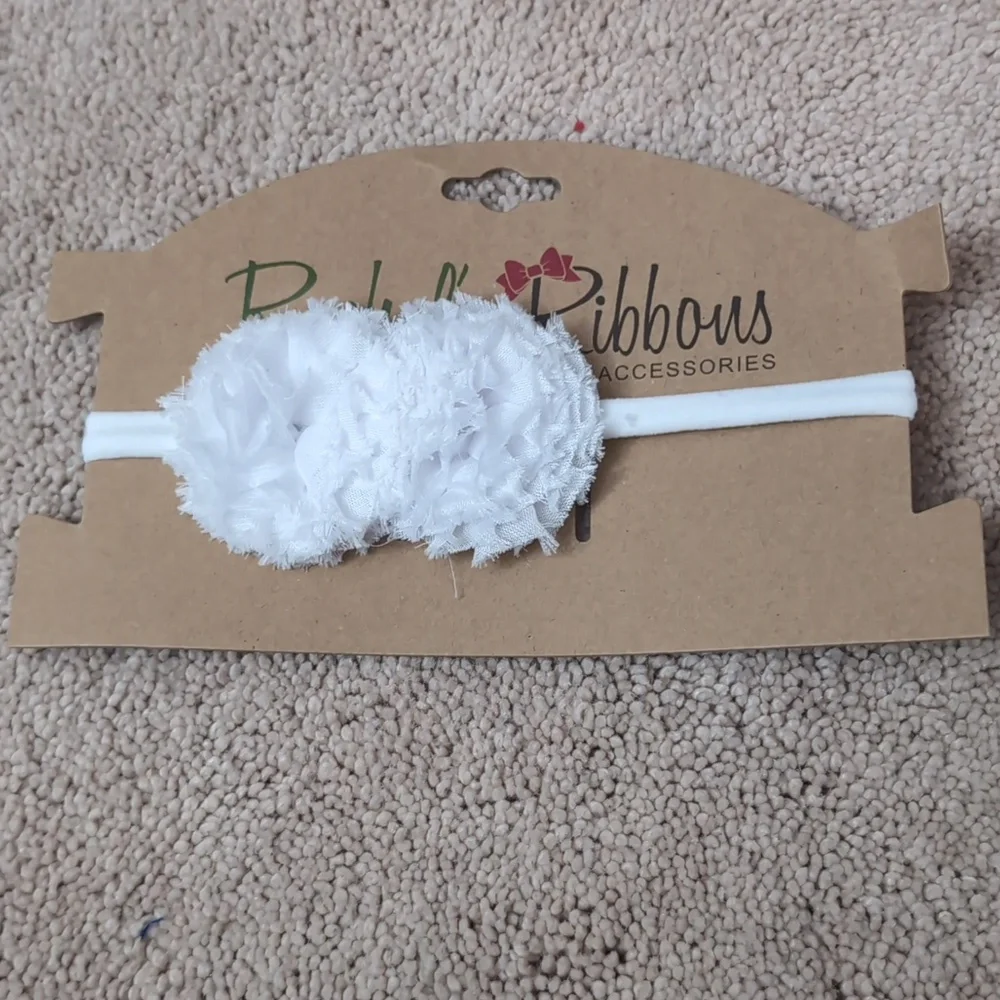 Rachel's ribbons white headband